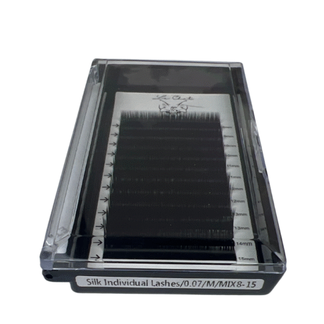 Silk Lashes — 0.05 — DD Curl — Mix 8–15 mm (Dark Brown)