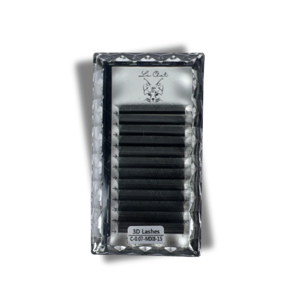 Le Chat Pre-made Fans 3D – C Curl | 0.07 | Mix 8–15 mm (Black) - Image 4